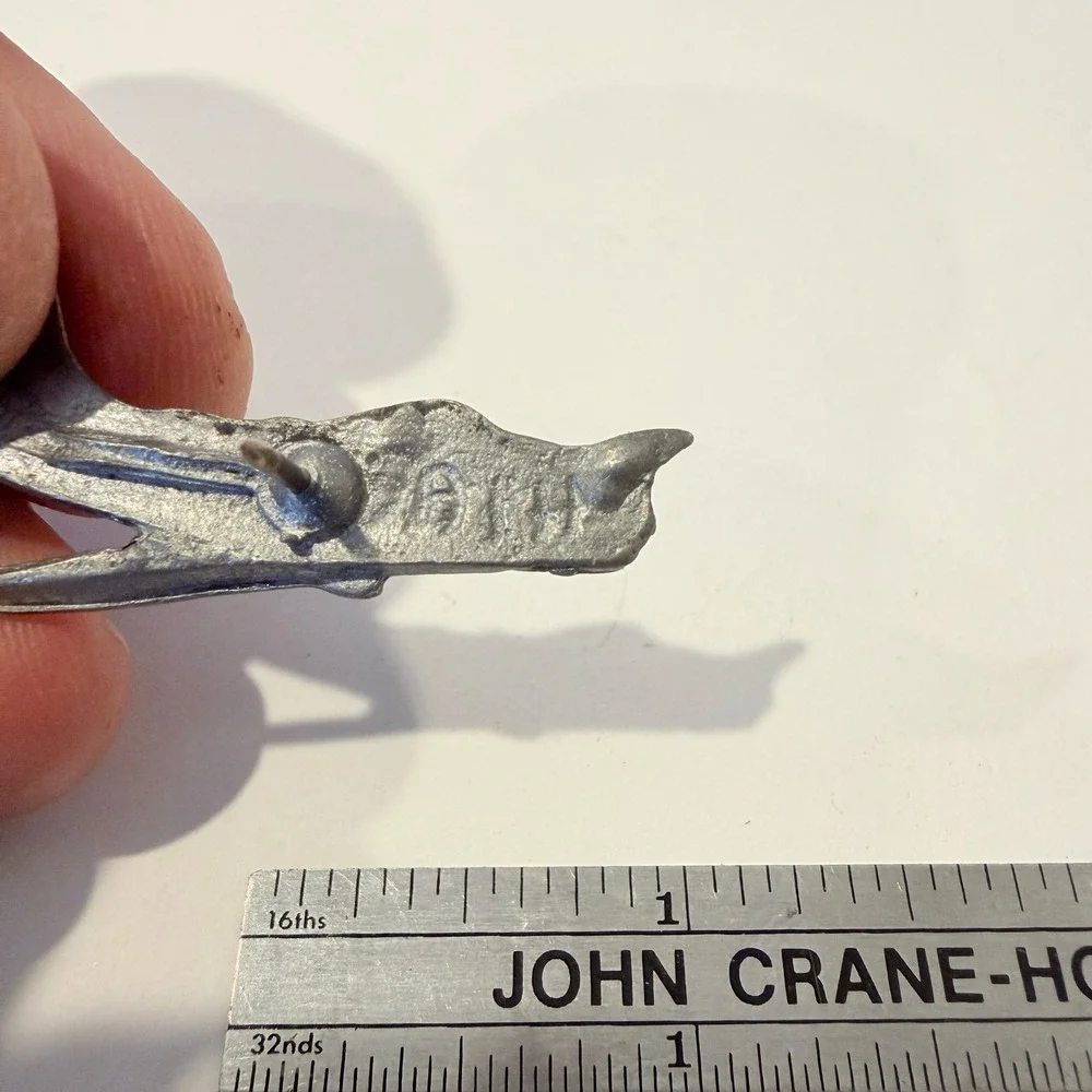 Vintage Metal Airplane Lapel Pin Propeller Fighter Aircraft Silver Tone
